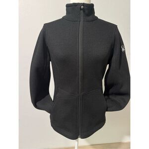 Spyder women’s full zip up textured black jacket M
